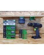 Set à 6 accuhouders zwart 18V, fabr. StealthMounts - type Festool