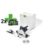 Invalcirkelzaag 2x18V, fabr. Festool - type TSC55 KEB -Basic + twee gratis accu's!