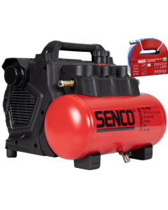 Olievrije geluidsarme compressor 230V + Luchtslang kit, fabr. Senco - type AC19306