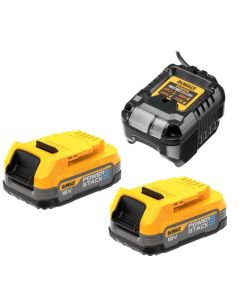 Set à 2 Powerstack accu's 18V + lader, fabr. DeWalt - type DCB1102E2-QW