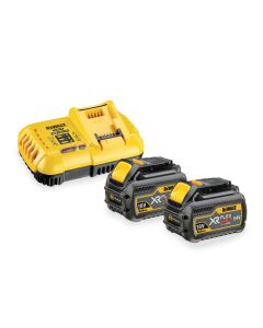 2x XR FLEXVOLT 6.0Ah accu + lader, fabr. DeWalt - type DCB118T2-QW