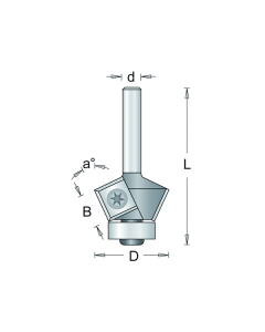 HM Kantenfrees met wisselmessen 25°, fabr. RVS tools - type 205-8