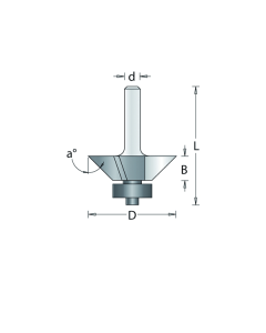 HM kantenfrees 23,8x9,5x6mm, fabr. RVS tools - type 105-6