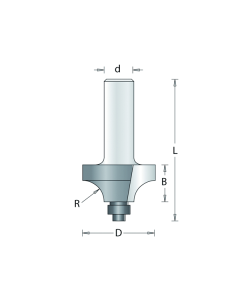 HM kwartrondfrees 22,2x12,7x8mm, fabr. RVS tools - type 76-8