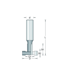 HM T-Slotfrees recht D=35, fabr. RVS Tools - type 292-12