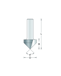 HM V-groeffrees 25,4x19,1x8mm, fabr. RVS tools - type 169-8