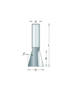 HM zwaluwstaartfrees 12,7x12,7x8mm, fabr. RVS tools - type 70-8