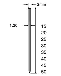 Doos à 5.000 RVS minibrads - draaddikte 1.2mm, fabr. DutackPro