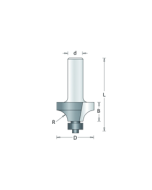 HM afrondfrees 25,4x12,7x8mm, fabr. RVS tools - type 72-8