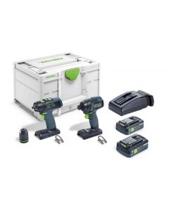 Set met boor- en slagschroefmachine 18V, fabr. Festool - type TID 18 HPC 4,0 I-Set T18