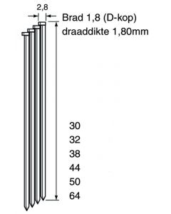 Doos à 4.000 RVS DA-brads - draaddikte 1.8mm, fabr. DutackPro