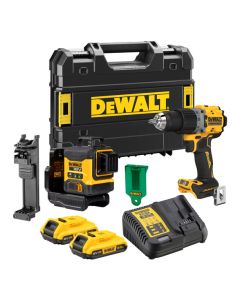 3 x 360 graden laser + boormachine 18V, fabr. DeWalt - type DCK2095D2T-QW