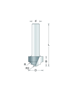 HM profielfrees 12,7x10,5x8mm, fabr. RVS tools - type 145-8