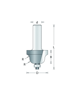 HM Romeinse ogieffrees 34,9x22,2x8mm, fabr. RVS tools - type 82-8