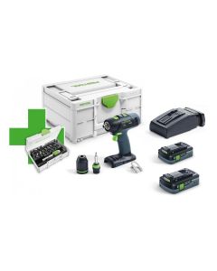 Schroef-/boormachine 18V, fabr. Festool - type T 18+3 HPC 4,0 I-Plus